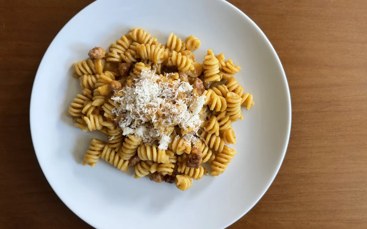 Pasta con salsa de calabaza