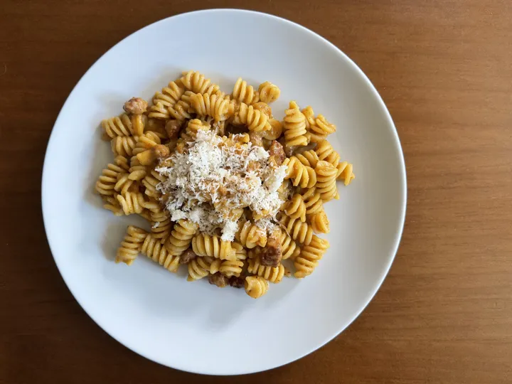 Pasta con salsa de calabaza